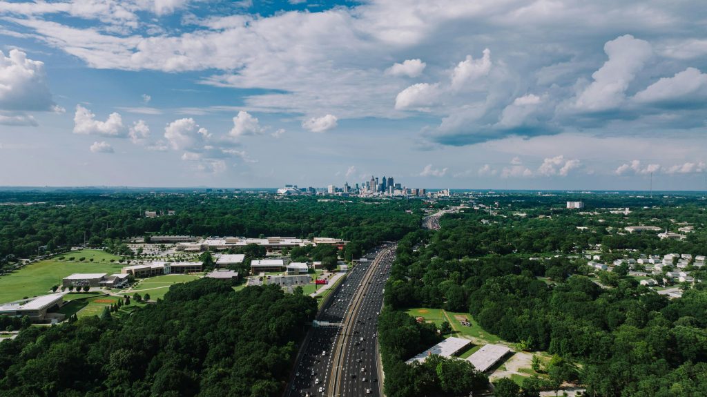pexels photo 33133753 33133753 A breathtaking aerial view of Atlanta, Georgia's city skyline and highway.